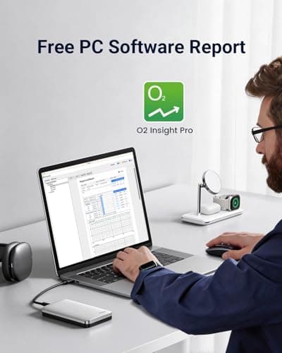 Wearpulse O2 Pulse Oximeter Fingertip, Oxygen Saturation Monitor, Bluetooth Pulse Rate Tracking with App, Continuous Rechargeable O2 Finger Oxygen Meter, 4 * 10 Hrs Built-in Memory, Smart Reminder 6