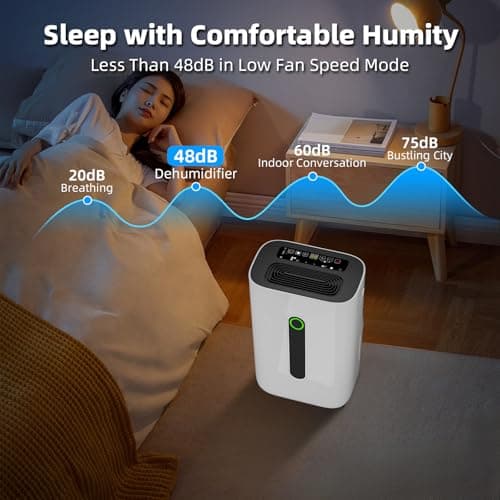 5000 sq.ft dehumidifier for basements with drain Hose, 80 pint dehumidifiers for home with 1.7 Gallons large Water Tank and 4 Modes Operation Auto Shut-off,24H Timer,Child Lock,Defrost,Silent 7