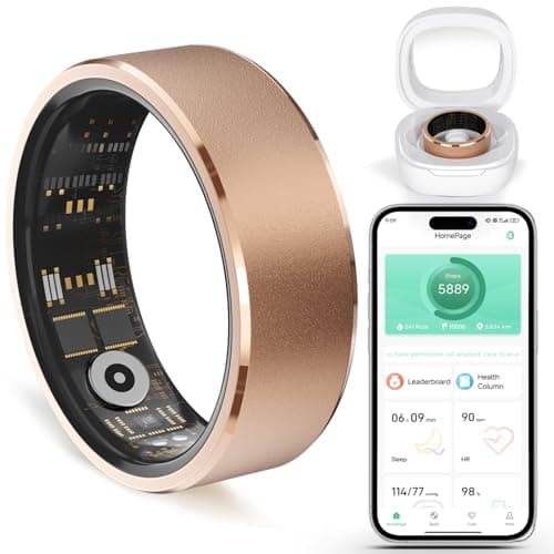 Smart Fitness Ring for Men & Women – Health & Activity Tracker with Heart Rate, Sleep Monitoring, Blood Oxygen, Motion Tracking, and Remote Camera Control, Waterproof & No Subscription Required (8#)