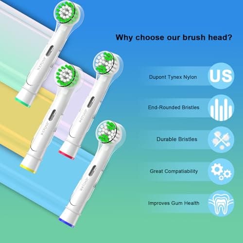 Wetqaip Replacement Toothbrush Heads Compatible with Oral-B Braun Pro 1000 500 1500 Genius X Electric Toothbrush Replacement Heads, 8 Sensitive+8 Precision+16 Cover Caps-White 8