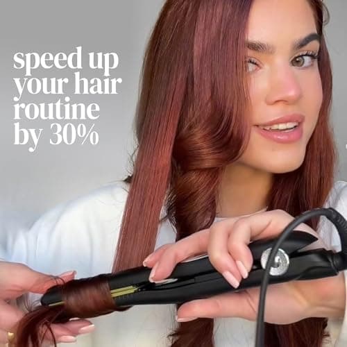 Vibrastrait Pro Vibrating Ceramic Tourmaline Ionic Flat Iron, 1-inch - Fast, Frizz-Free Ceramic Hair Straightener with Easy, Gentle Glide for Waves, Curls, Smooth Hair - Professional Styling Tools 3