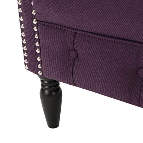 GDFStudio Jasmine Tufted Scroll Arm Fabric Club Chair (Plum) 6