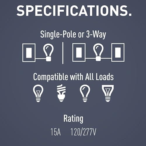 Legrand radiant TM873WCC10 15 Amp Rocker Wall Switch, 3-Way Decorator Light Switches, White (1 Count) 5