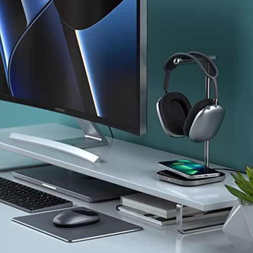 Satechi 2-in-1 Headphone Stand with Wireless Charger – USB Type-C Output Port and Magnetic Wireless Charger – for iPhone 17 to 12 Series, Airpods Pro, and Other Qi-Enabled Devices 5