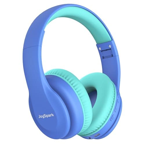JoySpark Kids Bluetooth Headphones, Lightweight Wireless Headphones for Kids, 85/94dB Volume Limited, 60 Hours Playtime, Bluetooth 5.3, Over-Ear Toddler Headsets with Built-in Mic-Blue