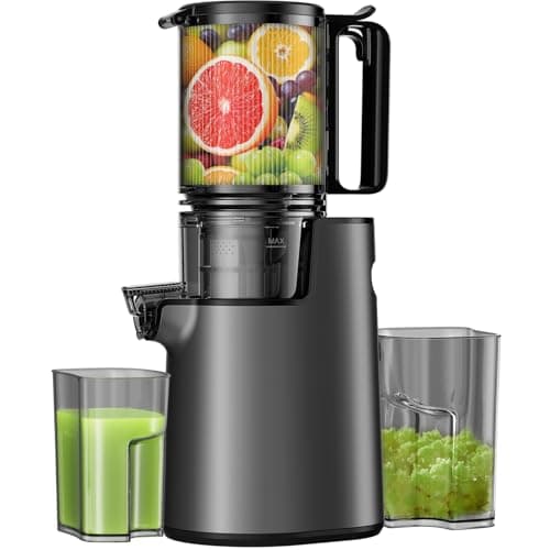 LQZ Cold Press Juicer,Slow Masticating Juicer Machines,350W Juice Extractor Machine,5.3" Large Bore Feed Chute Fit Whole Vegetables and Fruits,Easy to Clean Juicer