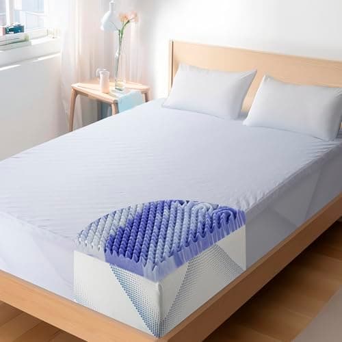 Planet Sleepings 3 Inch TwinXL Purple Memory Foam Mattress Topper, Cooling Gel Foam Mattress Topper for Pressure Relief, Bed Topper in a Box CertiPUR-US Certified