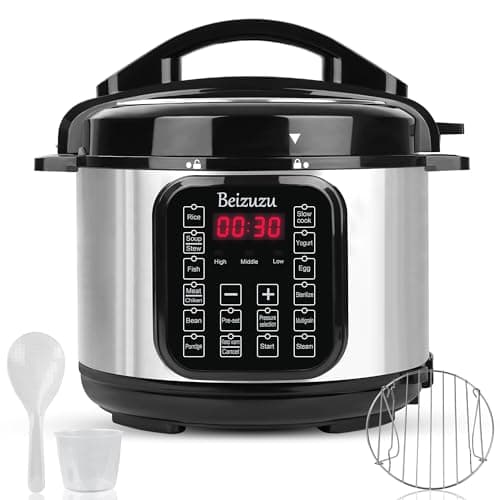 Electric Pressure Cooker: 5 Quart 8-in-1 Multi-Functional Built-in 12 Presets Programs Pressure Pot, Multi Cooker, Slow Cooker, Rice Cooker, Steamer, Sauté, Yogurt Maker, Warmer & Sterilizer