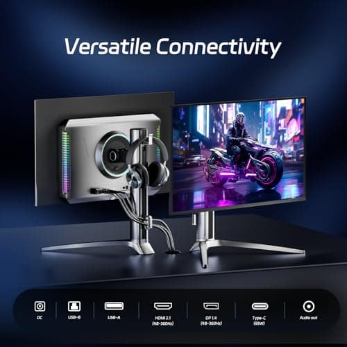 27 Inch 360Hz QD OLED 1440P Gaming Monitor, 3rd Gen Quantum Dot OLED 0.03ms GTG True 10 Bit, HDR400 109% DCI-P3 147% sRGB, Speakers Swivel Tilt Height Pivot Adjustable Type-C HDMI 2.1, DP1.4, G27T8T 6