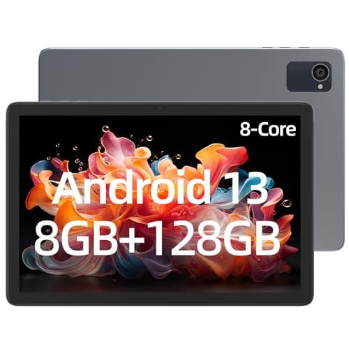plimpton 10 inch Android 13 Tablet, Tablets with Octa-Core CPU, 8(4+4) GB RAM 128GB ROM, 1280x800 HD IPS Display, Wi-Fi 6, Dual Camera, 6000mAh Battery Powerful Performance Tablet – Space Gray