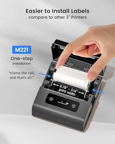 Phomemo M221 Label Maker, New Upgraded 3 Inch Bluetooth Thermal, Easier & More Stable, for Product, Address, Barcode, Small Business, Portable Label Maker DIY on Phone/PC, Space Gray,+100 Labels 9