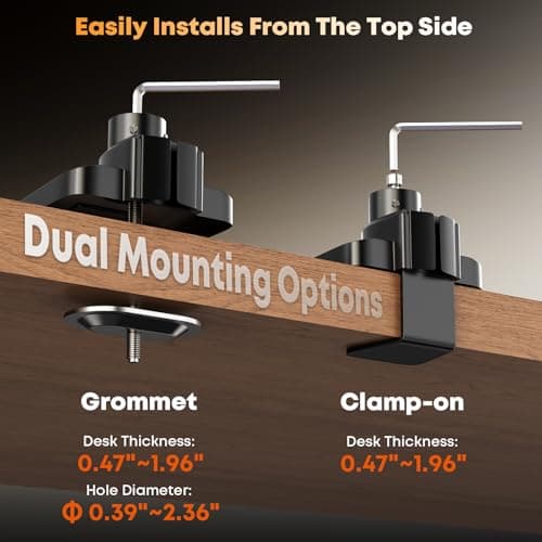 PUTORSEN 17-49 inch Premium Aluminum Heavy Duty Dual Monitor Arm for Ultrawide Screens up to 44lbs, Vertical Stacked Dual Monitor Desk Mount, Full Motion Dual Vertical Monitor Mount, VESA 75/100,Black 6