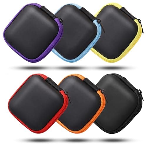 Earbud Case Earphone Carrying Case Portable EVA Headphone Case Storage Bag Organizer or Earphone, Earbud, Earpieces, SD Memory Card, Camera Chips (Black)