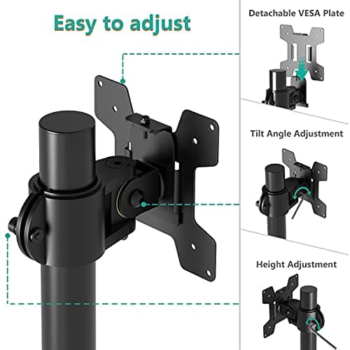 WALI Single Monitor Mount, Monitors Desk Mount, Single Monitor Arm Holds Screen Up to 32inch, 22lbs, Fully Adjustable Mount Designed for Home Office Application(M001S), Black 5