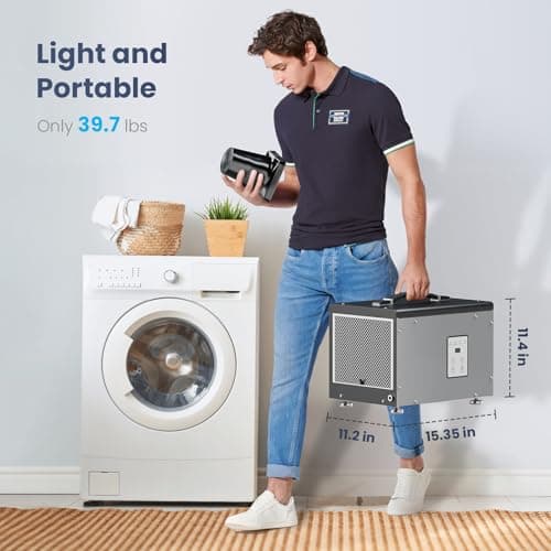 BaseAire Crawlspace Dehumidifier with Pump, Compact Dehumidifiers for Commercial, Basement and Water Damage with Drain Hose, 70 PPD, Auto Defrost, GLGR Technology, Up to 1000 Sq Ft 7