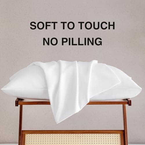 MINIPANDA White Pillow Cases Set of 4 Queen Size - Super Soft, Smooth and Breathable Pillow Cases Queen- Envelope Design - Machine Washable Lightweight (20X30 Inches (4 Piece)) 5