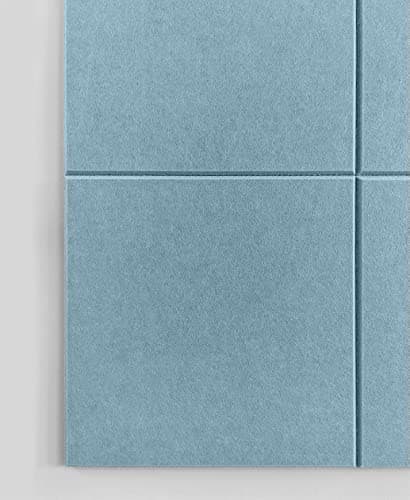 DECORITA Felt Wall Tiles | Large Cork Board Alternative | Aesthetic Felt Bulletin Board for Office, Home & Classroom | Large Cork Boards for Walls Pinboard (12-Pack) | Baby Blue 5