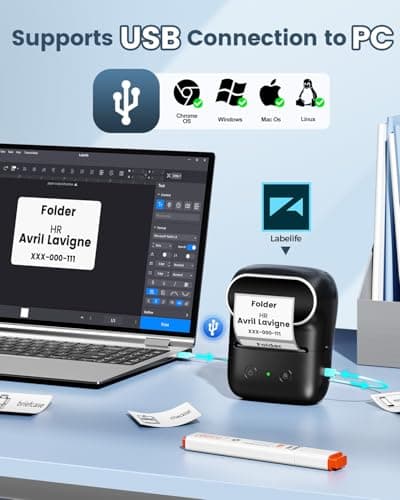 Phomemo Label Maker - M108 Address Label Makers Easy to Use for Small Business, Home, Office, School, 2 Inch Bluetooth Label Printer, Sticker Printer for Name Tags/Barcode/Logo/Clothing Label, Black 8