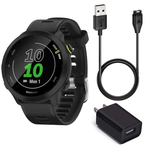 Garmin Forerunner 55 GPS Running Smartwatch (Black) Power Bundle