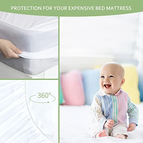 Waterproof Mattress Protector Twin Size, Skin Friendly and Breathable Twin Mattress Cover for Kids, Viscose Jersey Mattress Pad with 14" Deep Pocket 6