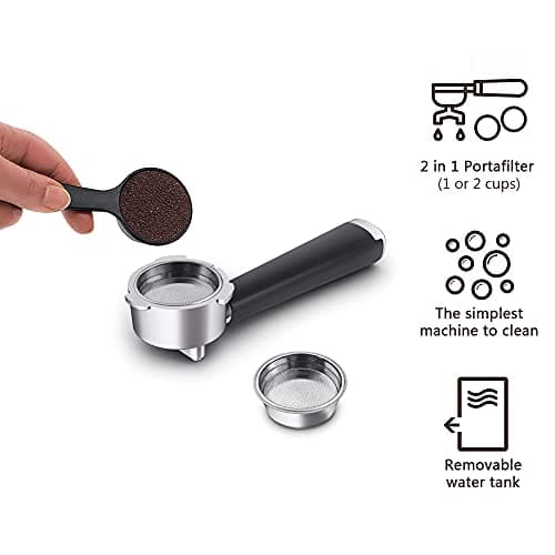 wirsh Espresso Machine,20 Bar Espresso Maker with Commercial Steamer for Latte and Cappuccino, Expresso Coffee Machine with 42 oz Removable Water Tank,Stainless Steel (Home Barista) 8