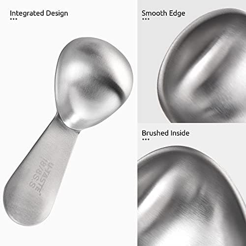 18/8 Stainless Steel Coffee Scoop: U-Taste 1 Tablespoon Metal Measuring Spoon, Short Handled Measure Scooper for Ground Coffee, Bean, Espresso, Powder, for Canister (Silver, 1Tbsp/15ml) 6
