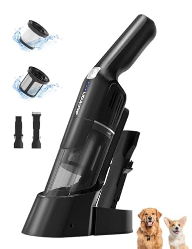 Aspiron Cordless Handheld Vacuum, 15KPA Powerful Car Vacuum, Rechargeable, Charging Dock, Ergonomic Handle, 2-in-1 Crevice Tool, 1.8lb Portable Handheld Vacuum with 2-Speed for Car, Home