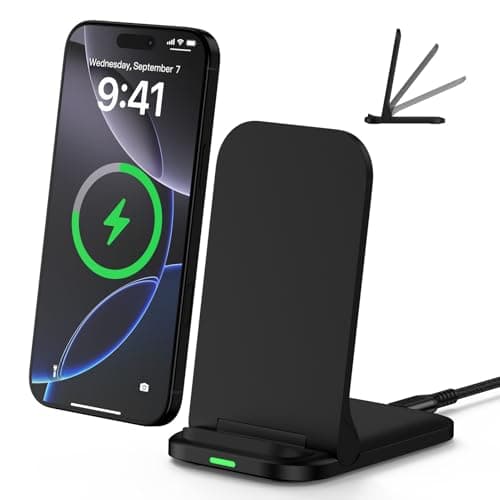 Wireless Fast Charger Stand Foldable Samsung Wireless Charger Fast Charging Station Android Phone Charger Stand for Samsung Galaxy S26 Ultra S25 Ultra S25 S24 S23 S22,iPhone 17 16e 16 Pro Max 15 14