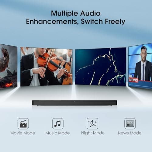 Hisense HS205G 2.0Ch Sound Bar, 120W, DTS Virtual: X, Dolby Audio, HDMI/ARC/Optical/USB, Bluetooth, Roku TV Ready, Black (HS205G, 2024 Model) 6