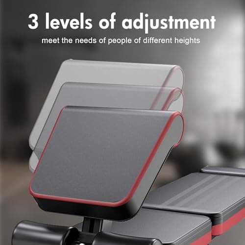 ALSO GO Adjustable Weight Bench, 770LBS Workout Benches with Leg Extension & Extended Headrest, Foldable Incline Decline Bench Press, Roman Chair, Full Body Strength Training Equipment for Home Gym 6