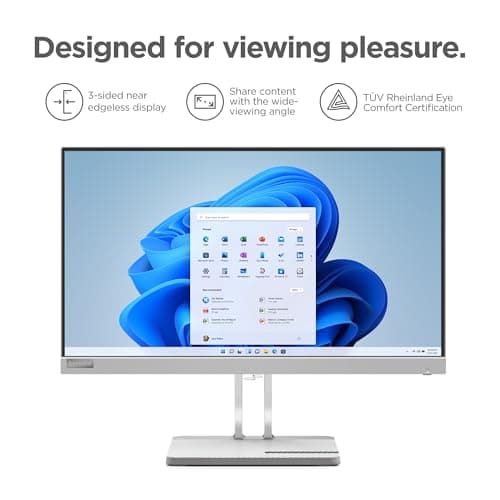 Lenovo L22e-40 Monitor, 21.45” FullHD Resolution, 250 nits Brightness, 75Hz Refresh Rate, AMD FreeSync, HDMI and VGA Ports, Tilt-Adjustable Stand, Natural Low Blue Light, Cloud Grey 5