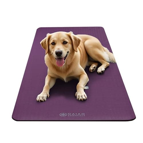 Gaiam Essentials Thick Yoga Mat Fitness & Exercise Mat with Easy-Cinch Carrier Strap, Purple, 72"L X 24"W X 2/5 Inch Thick, 10mm 7
