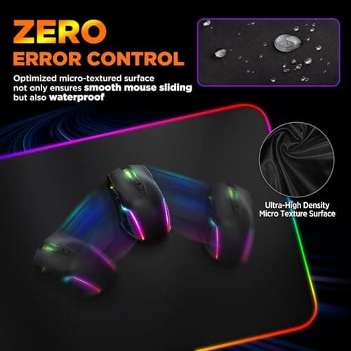 Gimars RGB Gaming Mouse Pad,15W Wireless Charging Mousepad with 10 Light Modes, Large Mousepad with Premium Smooth Surface, Non-Slip Mouse Mat for Gaming, Desk, PC,Office, 31.5x11.8x0.16inch 7