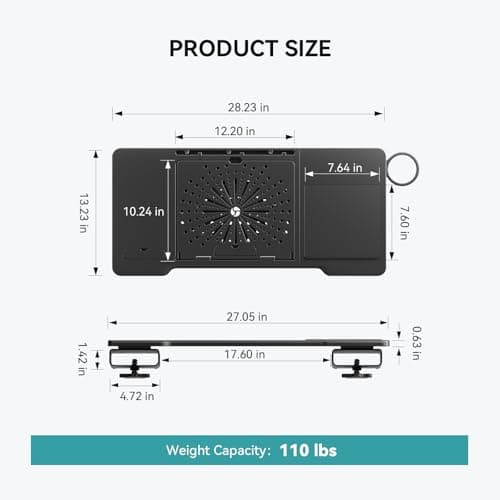 Newtral Home Office Laptop Desk, Adjustable Portable Laptop Table with Wrist Rest, Mouse Pad and Cup Holder, Laptop Tray for Office Chair for Working, Writing and Gaming - Work from Home Essentials 9