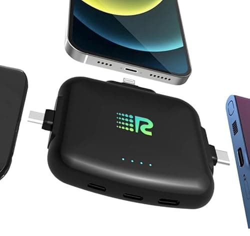 Rush Charge Universal Comet Portable Power Bank 3200mah, 2.1A High-Speed Fast Charging - Apple Lightning, Type C, Micro-USB Charges 3 Devices at a Time Pre-Charged Compatible with iPhone 17 16 15 14 2