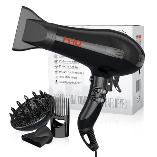 Professional Negative Ionic Hair Dryer 1875W Powerful Blow Dryer with Concentrator AC Motor Quiet Dryer Cool Shut Button 7