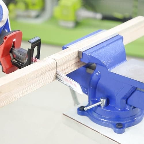 Economic Bench Vise, 360° Swivel Locking Base Bench Clamp with 125mm Vise Jaw, Clamp-on Merchanic Vice Desktop Clamp for Woodworking, Drilling (6'' Jaw) 7