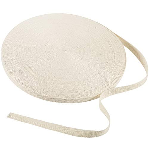 WILLBOND Cotton Twill Tape Ribbon 54.7 Yards Soft Natural Herringbone Webbing Roll Bias Binding Tape for DIY Crafts Sewing Knit(Beige,3/8 Inch Wide)