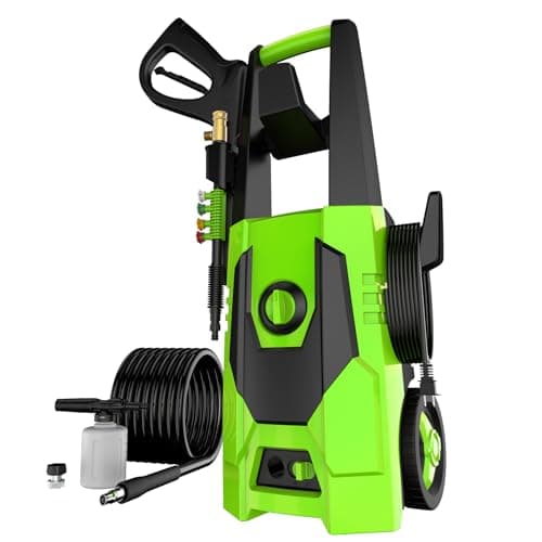 AgiiMan Pressure Washer, Power Washer with 35FT Power Cord, 20FT Hose, Soap Tank, High Pressure Washer for Cars, Patios, Driveways, Fences