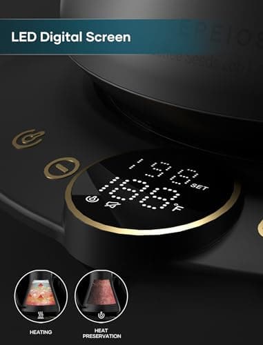 INTASTING Gooseneck Electric Kettle with ±1℉ Temperature Control for Pour Over Coffee & Tea, Quick Heating, BPA-Free Stainless Steel, Built-in Brew Timer, 1500W/0.9L (Ebony Black) 5