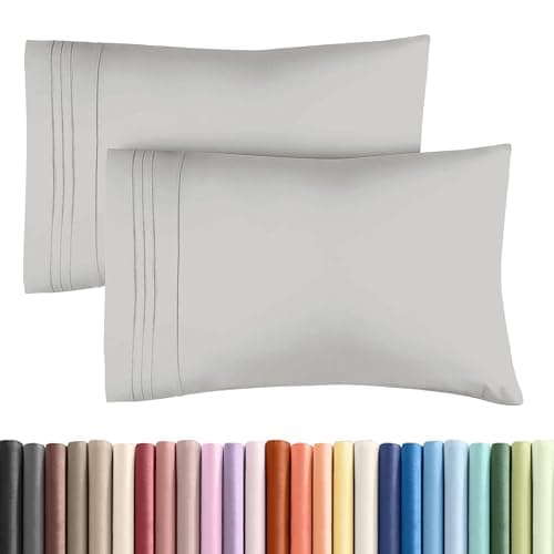 Queen Pillow Cases Set of 2 - Ultra Soft Hotel Quality Pillowcase Covers - Comfy, Cozy & Wrinkle Free - Shrinkage and Fade Resistant - Machine Washable Pillow Protectors - 2 Piece Set - French Grey