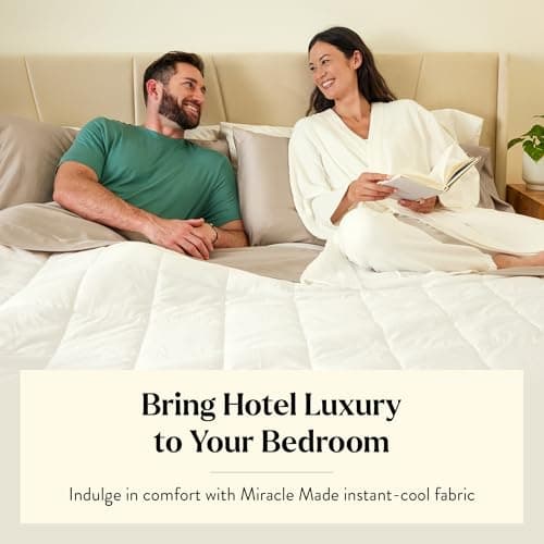 Miracle Made Cool-to-The-Touch Comforter – Silver-Treated, Soft, Breathable Fabric – Lightweight, Cozy Bedding Designed for Hot Sleepers – King Size Blanket, White 5