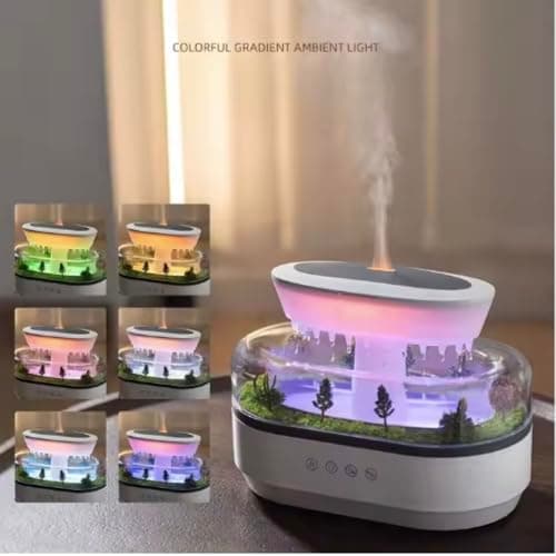 5 in 1 Diffuser Humidifier 250ml, Colorful Light, Raindrop & Natural White Noise, Mini Forest Landscape, Aromatherapy, Natural Sounds. Relaxing Nature Sounds & Sleep Sounds 5