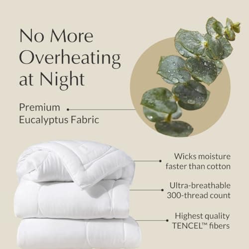 Buffy Cloud Cooling Comforter Queen/Full- White Comforter Queen for Hot Sleepers, Machine Washable Lightweight Fluffy All-Season Temperature-Regulating Eucalyptus Lyocell Duvet Insert 7