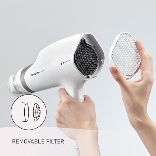 Panasonic Nanoe Salon Hair Dryer with Oscillating QuickDry Nozzle, Blow Dryer with Diffuser and Concentrator Attachments, 3 Speed Heat Settings for Easy Styling and Healthy Hair - EH-NA67-W (White) 12