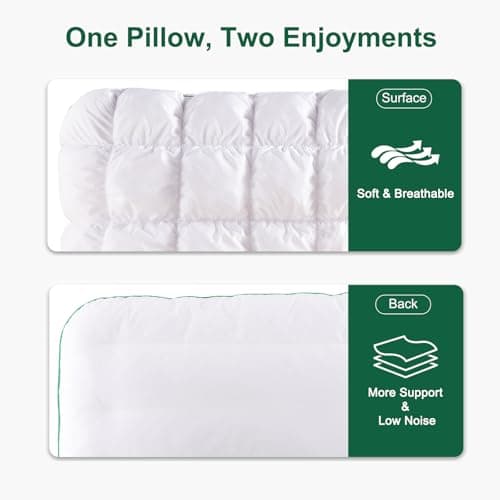 YOUR MOON Fluffy Support Bed Pillow Queen Size, Super Soft Premium Down-Alternative Filling for Sleeping, Luxury Hotel Quality Bed Pillows for Side Sleeper (White) 5