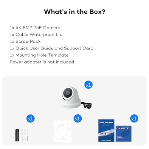 ONWOTE 4K 8MP PoE IP Security Camera, AI Human Vehicle Detection, 3840x2160 8 Megapixels, 134° FoV, Video Audio, Indoor Outdoor, Commercial Wired Camera for Business 6