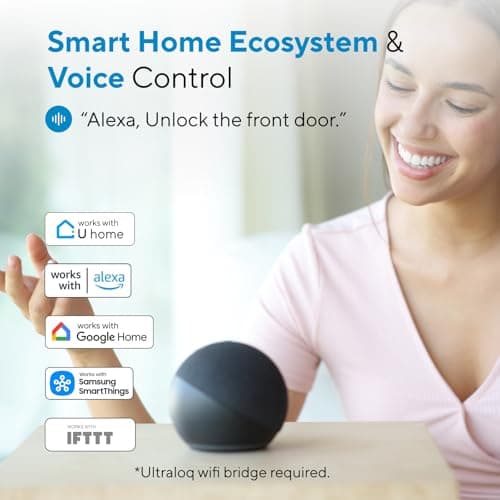 ULTRALOQ Smart Lock U-Bolt Pro, 7-in-1 Fingerprint Keyless Entry Door Lock with App Control, Anti-peep Keypad, Auto Lock, Smart Deadbolt Front Door, IP65 Waterproof, Easy Installation, 1 Year Battery 7