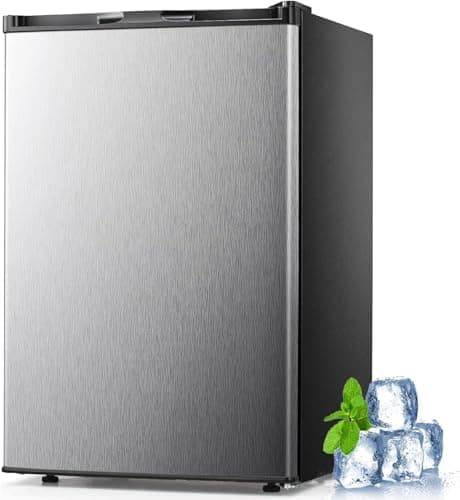 Electactic 3.0 Cu.ft Small Freezer, Mini Upright Freezer with 7 Adjustable Thermostat, Removable Shelves, Reversible Single Door, for Bedroom/Home/Dorms/Apartment (Silver)