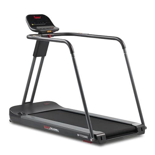 Sunny Health & Fitness Endurance Cardio Running Walking Treadmill with Extended Safety Handrails, Low-Impact, Low Wide Deck and SunnyFit® App Enhanced Bluetooth Connectivity SF-T722062